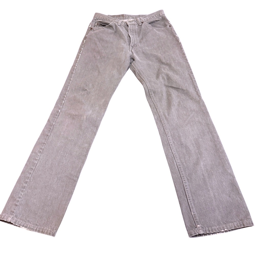 Vintage Levis 505 Straight‎ Leg Jeans Distressed Grey 1986 31x32 Fit 27x31